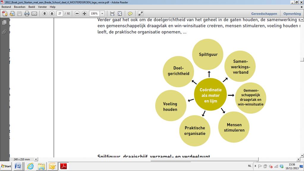 versterking van de eigen werking prioritair en kan dit het netwerk hypothekeren. Bij voorkeur is er dus een goede balans tussen reguliere en projectmatige partners in de stuurgroep van kernpartners.