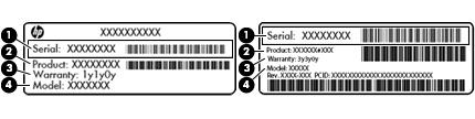 Servicelabel Biedt belangrijke informatie voor het identificeren van uw computer. Wanneer u contact opneemt met Ondersteuning, moet u waarschijnlijk het serie-, product- en modelnummer opgeven.