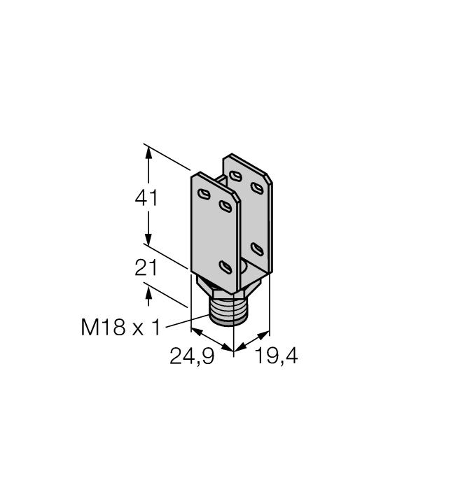 montagebeugel, roestvaststaal, voor 18 mm schroefdraad SMB18SF 3052519