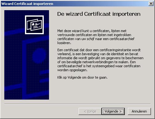 Certificaat installeren: Je kunt het certificaat op je eigen computer opslaan.