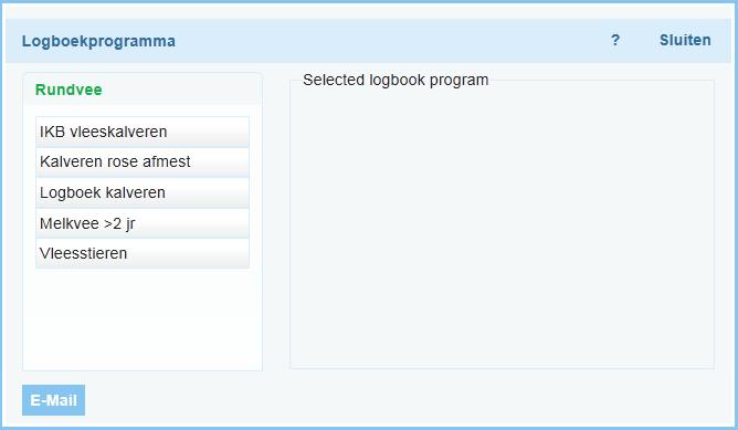 Nadat de template is geactiveerd zijn dit de default instellingen voor alle bedrijfslocaties die hetzelfde logboekprogramma hebben.