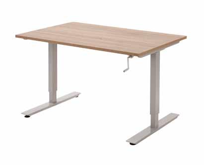 * SLINGER * ZIT/STATAFEL Type: Ultradjust slinger Traploos verstelbare tafel middels handslinger. Minimum hoogte inclusief blad 66 cm. Maximale hoogte inclusief blad 110 cm.