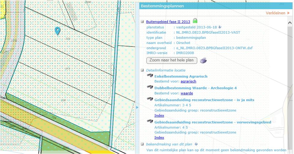 Bestemming In het vigerende bestemmingsplan Buitengebied fase II 2013 van de gemeente Oirschot, wat door de raad is