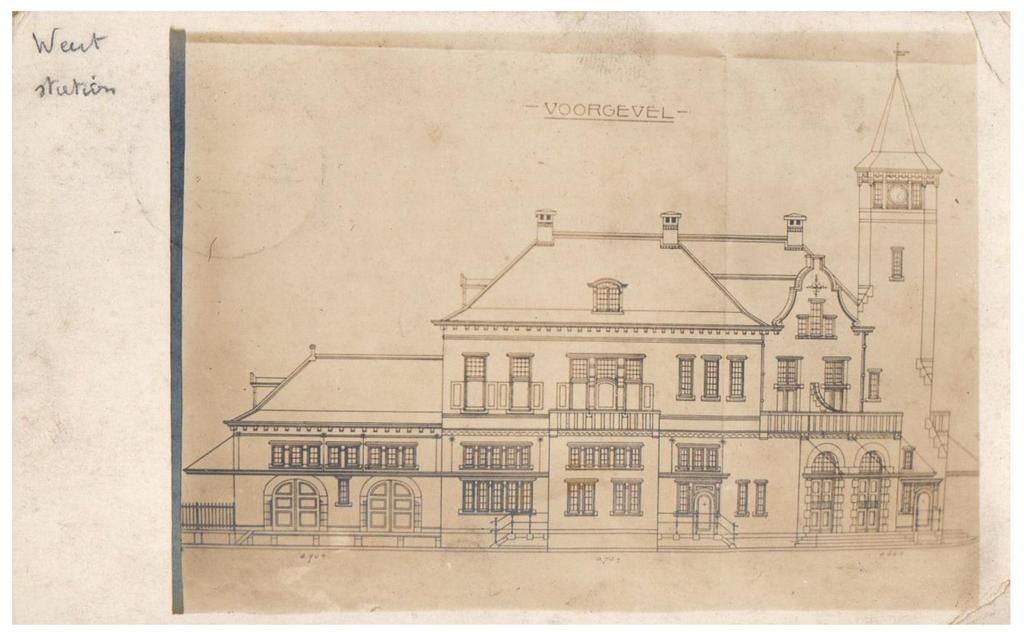 Fotokaart met het ontwerp van het nieuwe station van Weert.