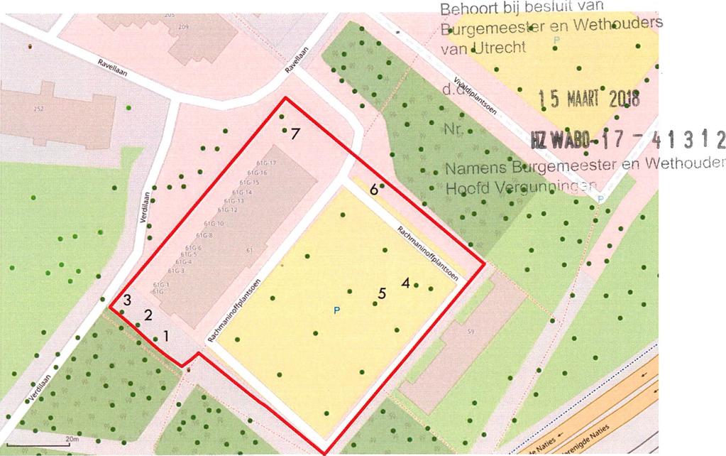 De inventarisatie betreft alleen bomen waarbij een ingreep noodzakelijk kan zijn. De inventarisatie is uitgevoerd op 3 november 2017 en aangevuld met gegevens van de bomenkaart van Utrecht. Nr.