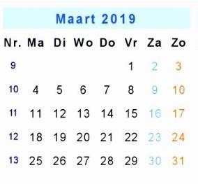 Schooljaar 2018-2019 Nummer 7, 21 maart 2019 Kalender: 21 maart Inloopspreekuur CJG, 8.00-9.