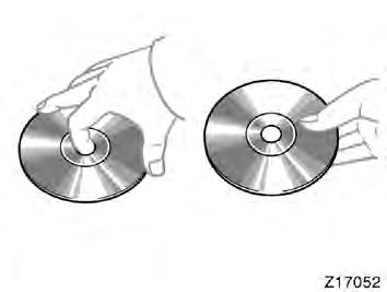 Houd een CD aan de randen vast en buig de CD niet. Voorkom vingerafdrukken op een CD, vooral op de glimmende zijde.