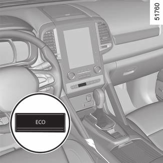 Tips voor het rijden, zuinig rijden (3/5) ECO-modus De ECO -modus is een functie die het brandstofverbruik zo laag mogelijk houdt.