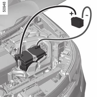 Accu: storing (2/2) Starten met starthulpkabels Als u voor het starten de accu van een andere auto moet gebruiken, koop dan de startkabels (met groot oppervlak) bij een merkdealer of controleer, als