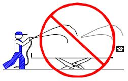 mogelijke gevaren te beperken. WAARSCHUWING Beweeg het voertuig niet als deze op het platform in geheven toestand staat.
