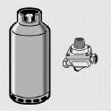 6.1 Aansluiting op vloeibaar gas Gebruik een drukregelaar en sluit de fles aan volgens de voorschriftenvan de normen.