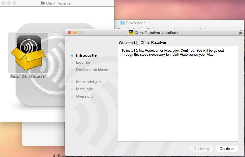 Installeren Citrix receiver (OS X) Open Finder en ga naar de map Downloads.