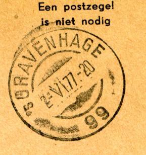 1917. Het stempel werd verzonden op 20 november 1917 en terugontvangen op 12 juni 1948.