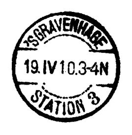 Het stempel, met Romeinse maandcijfers, werd toegezonden op 19 april 1910 en terugontvangen in juni 1923. Gebruiksperiode van 20 april 1910 tot en met 1 juni 1923.
