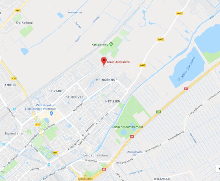 Omgeving De woning is gelegen in de mooie, rustige en kindvriendelijke wijk Prinsenhof in Leidschendam. Op 10 minuten fietsafstand ligt het historische centrum van Leidschendam.