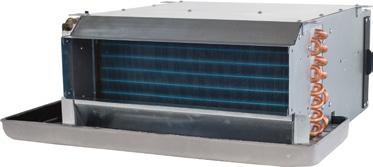 FWE-CT/CF Kanaalmodel met lage ESP Unit met AC-ventilatormotor voor horizontale ingebouwde montage Eenvoudige installatie en onderhoud Ventilatormotor met 4 snelheden Krachtig luchtdebiet Statische