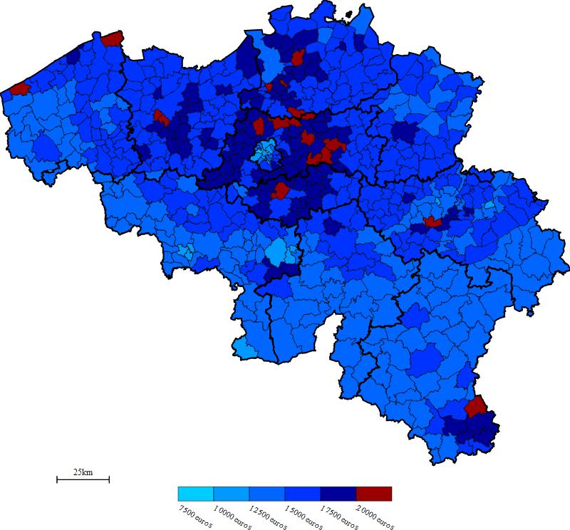 Inkomen Jaarlijks gemiddeld netto-inkomen per inwoner Jaarlijks gemiddeld netto-inkomen (e) per inwoner (2009) Methodologische opmerkingen : Gemiddeld netto-inkomen per inwoner :