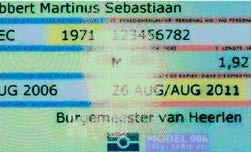 6 DE DRIE TE CONTROLEREN ECHTHEIDSKENMERKEN IMAGEPERF Naast de gewone pasfoto bevat de kaart een tweede