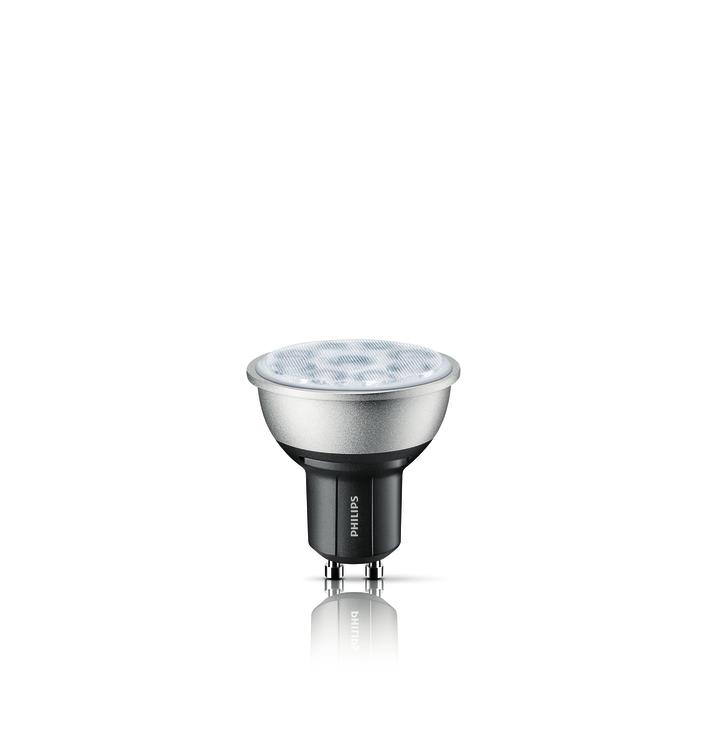 Productomschrijving MASTER LEDspot MV GU De MASTER LEDspot MV GU levert een warme, op halogeenlicht lijkende accentbundel en is een ideale oplossing voor spotverlichting in onder andere de horeca