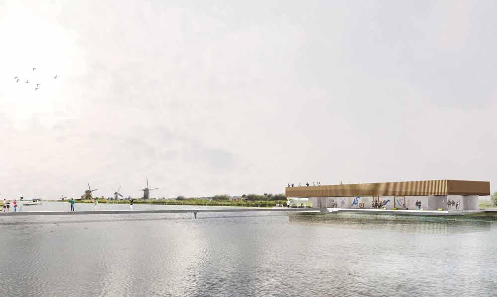 Bezoekerscentrum en entreegebied UNESCO Werelderfgoed Kinderdijk Water, land en lucht vertellen het verhaal van het hydraulisch monument Jaar 2014 Type architectuur, landschap, werelderfgoed