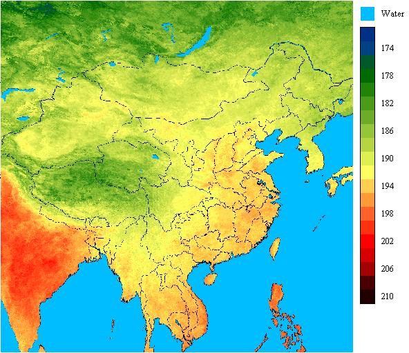 Luchttemperatuur 11-20 Januari 2001 35 Beijing (39.93N 116.3E) 30 25 20 y = 0.9243x + 1.5645 R 2 = 0.922 15 10 5 0 y = 0.8422x + 0.