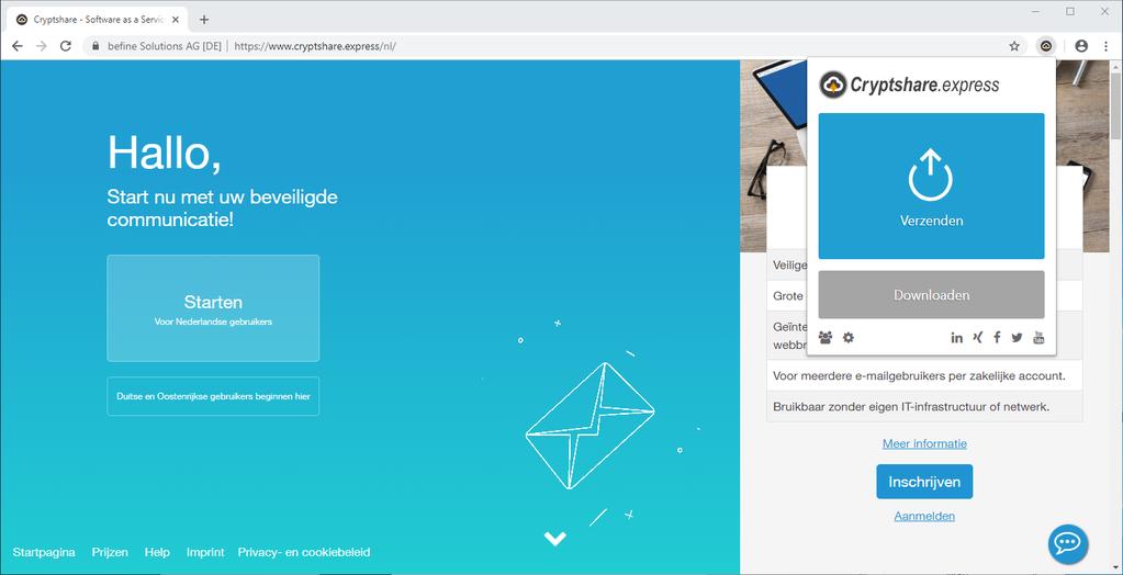 We hebben het gedaan! Nu kunt u op elk moment met één klik toegang krijgen tot Cryptshare.express.