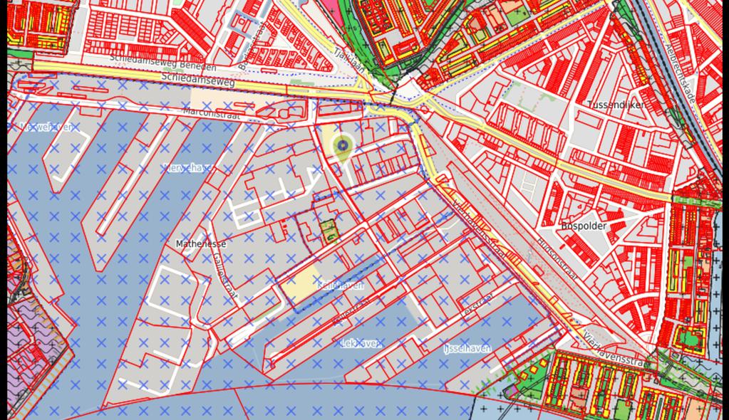 Bestemmingsplan Het geheel valt onder de regels van beheersverordening Handels- en Industrieterreinen MerwehavensVierhavens van de Gemeente Rotterdam d.d. 19 december 2013 en is bestemd voor handel, nijverheid en verkeer.