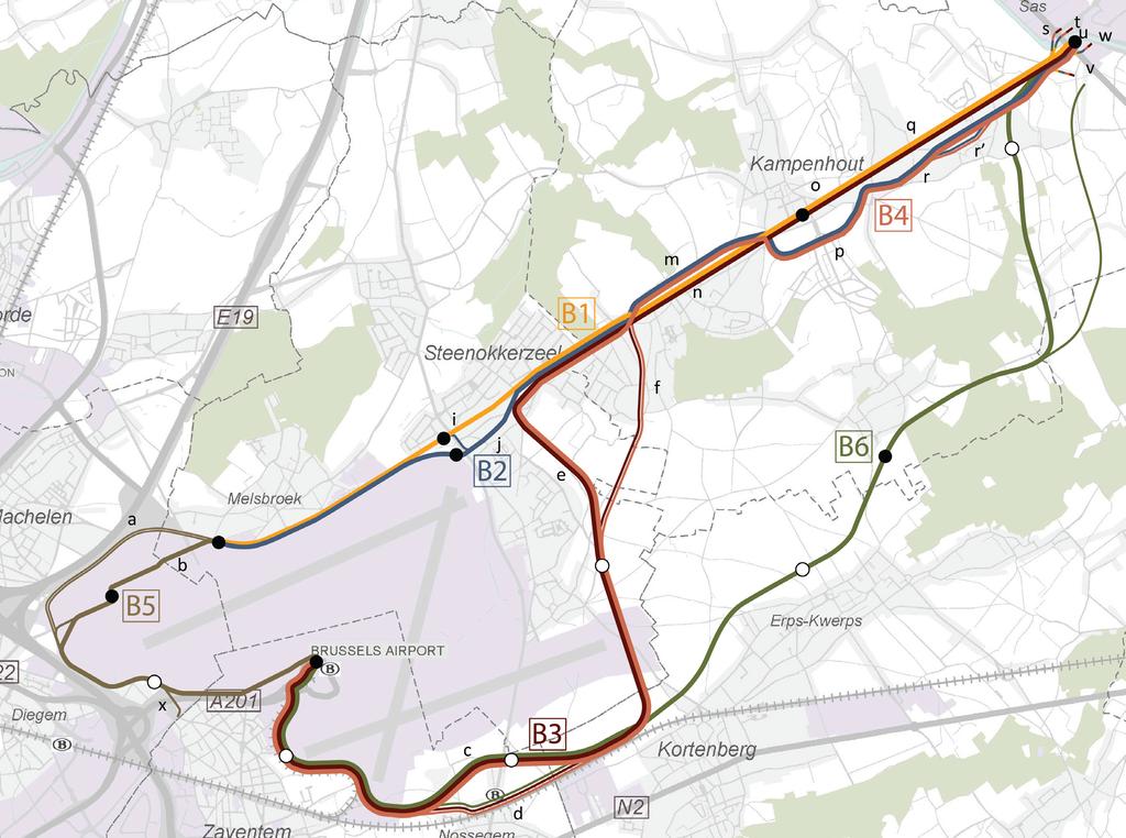 Titel: Onderzoek ruimtelijke inpassing: Overzicht deeltracé B Project: Plan-MER tramlijn Heist-op-den-Berg - Brussel maart 2013