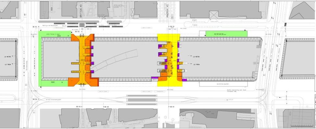 De huidige commerciële voorzieningen in de Minervapassage vervallen en de stationsgebouwen worden op de kop van deze passage gepositioneerd.