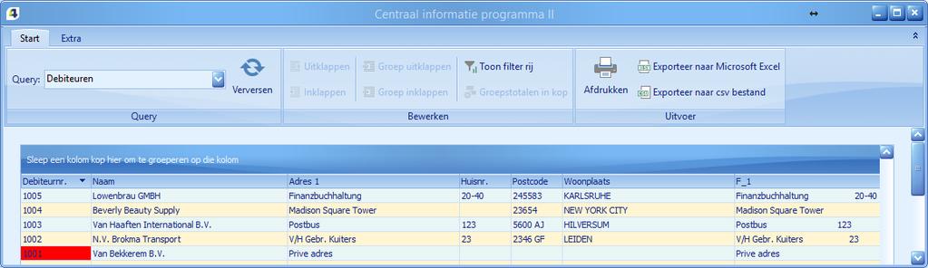 alfanumerieke velden Maak een keuze uit de beschikbare kleuren \ Bij het uitvoeren van de query zal de