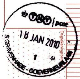 S GRAVENHAGE - GOEVERNEURLAAN 664 Het stempel werd in januari 2017 teruggezonden (02 JAN 2017).