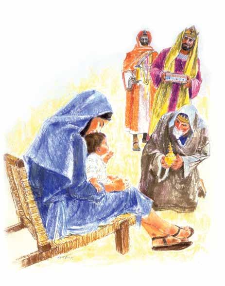 73 Wijze mannen bezoeken de pasgeboren Koning M A T T H E Ü S 2 Het was al een tijdje geleden dat Jezus geboren was. Nu kwamen er uit het oosten een paar mannen naar Jeruzalem toe.