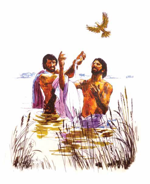 75 De Heere Jezus wordt gedoopt MATTHEÜS 3; MARKUS 1:4-15 Als de Heere Jezus dertig jaar oud is, weten nog maar heel weinig mensen dat Hij de Zoon van God is, want Johannes de Doper was nog niet