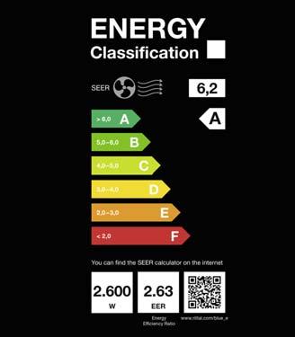 Voert warmte uit de kast af zodra de omgevingstemperatuur lager is dan de ingestelde waarde Transparante efficiëntievergelijking Energy Efficiency Ratio: de gestandaardiseerde efficiency ratio