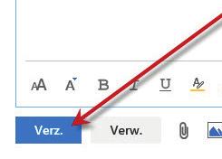 Stap 3. Klik met de cursor op Bericht toevoegen om het bericht te typen. Om de e-mail te versturen moet je het bericht verzenden. Dit doe je door onder het bericht te klikken op Verz.