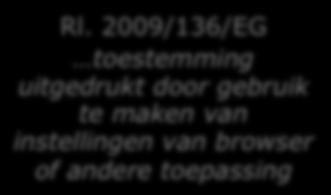 2009/136/EG toestemming uitgedrukt door gebruik te maken van instellingen van browser of andere