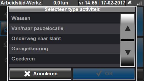 Selecteer type activiteit 6.