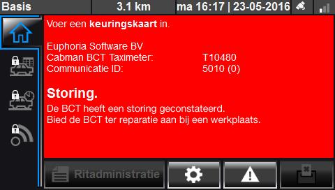 10. Overzicht meldingen 10.1 Storingen Er wordt in de Cabman BCT onderscheid gemaakt tussen storingen en foutmeldingen.