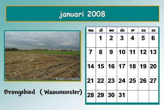 Kalender 2008 Hierbij willen wij u de kalender 2008 voorstellen. De kalender is er gekomen dankzij de noeste arbeid van Omer Burm. Het jaarthema is zoals je wel zult vermoeden: De Belselebeek!