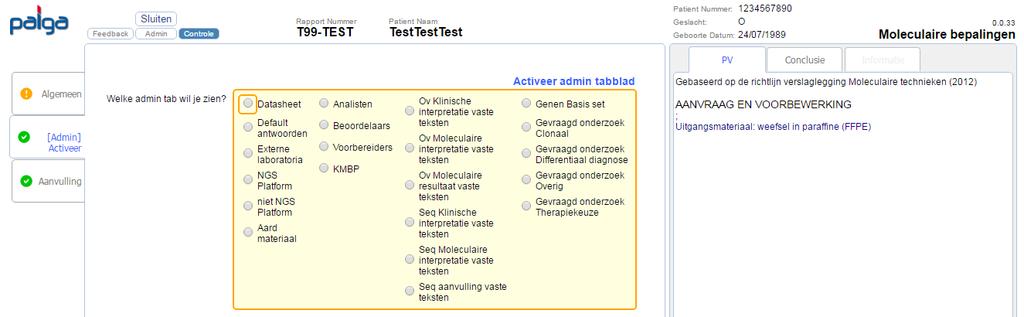 PALGA protocol Moleculaire bepalingen Januari 2017 t/m september 2018.