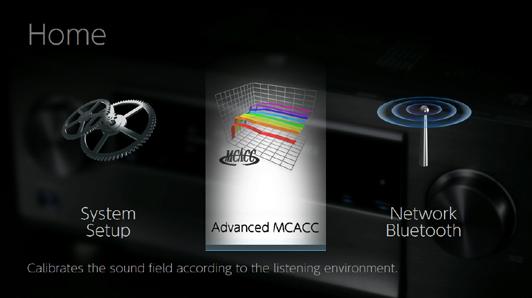 Advanced MCACC Menubediening Stelt de luidsprekers automatisch in of maakt de gewenste veranderen in de equalizer.