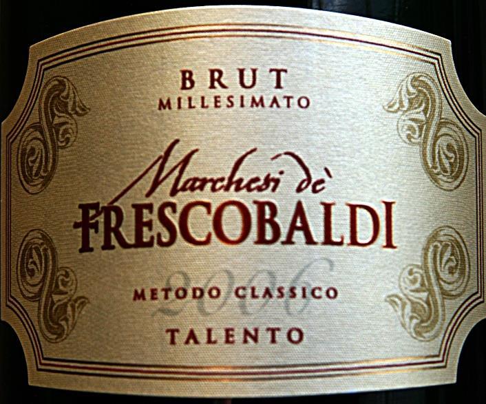 7. Uit Italië deze Marchesi de Frescobaldi Brut millesimato 2006, gemaakt van chardonnay en pinot noir en gemaakt volgens de methode traditionnelle.