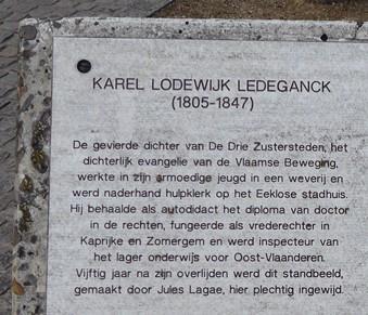 Smits) Vraag 11 Het standbeeld van Karel Lodewijk Ledeganck is, volgens gegevens op dit