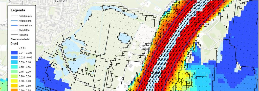 Figuur 12: stroomsnelheden bij