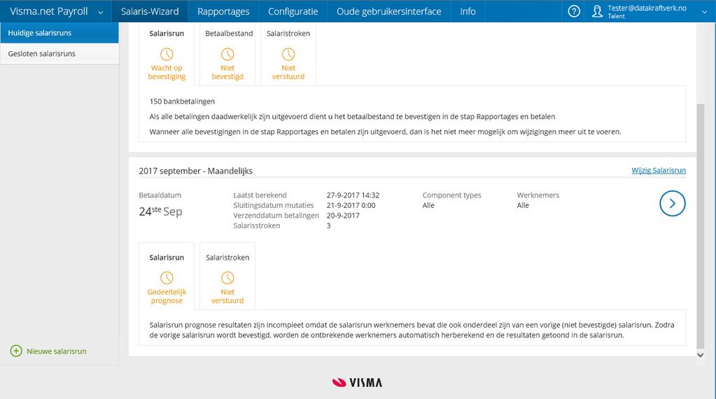 Releasenotes Visma.net Payroll Update 102.1.1 Copyright Visma Software B.V. Postbus 747 3800 AS Amersfoort Alle rechten voorbehouden.