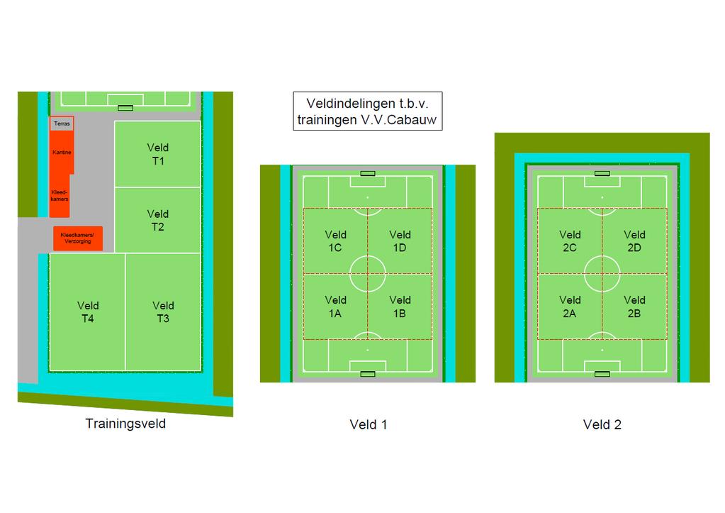 trainingsveld en het 1 e én 2 e wedstrijdveld. Maak gebruik van de ruimte zoals hieronder is aangegeven. Wisselingen in tijd, ruimte of datum alleen mogelijk in overleg.