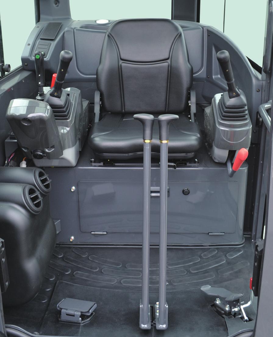 De grotere cabine biedt meer comfort en minder stress. De kleinere pedalen bieden bovendien meer beenruimte.