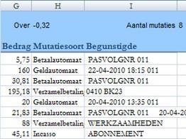 De basis voor onze ING werkmap is gelegd, geef blad1 de naam mutaties en sla de werkmap op onder de naam ING.