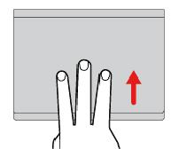 Bladeren met twee vingers Plaats twee vingers op de trackpad en beweeg ze in verticale of horizontale richting. Met deze actie kunt u door documenten, websites en apps bladeren.