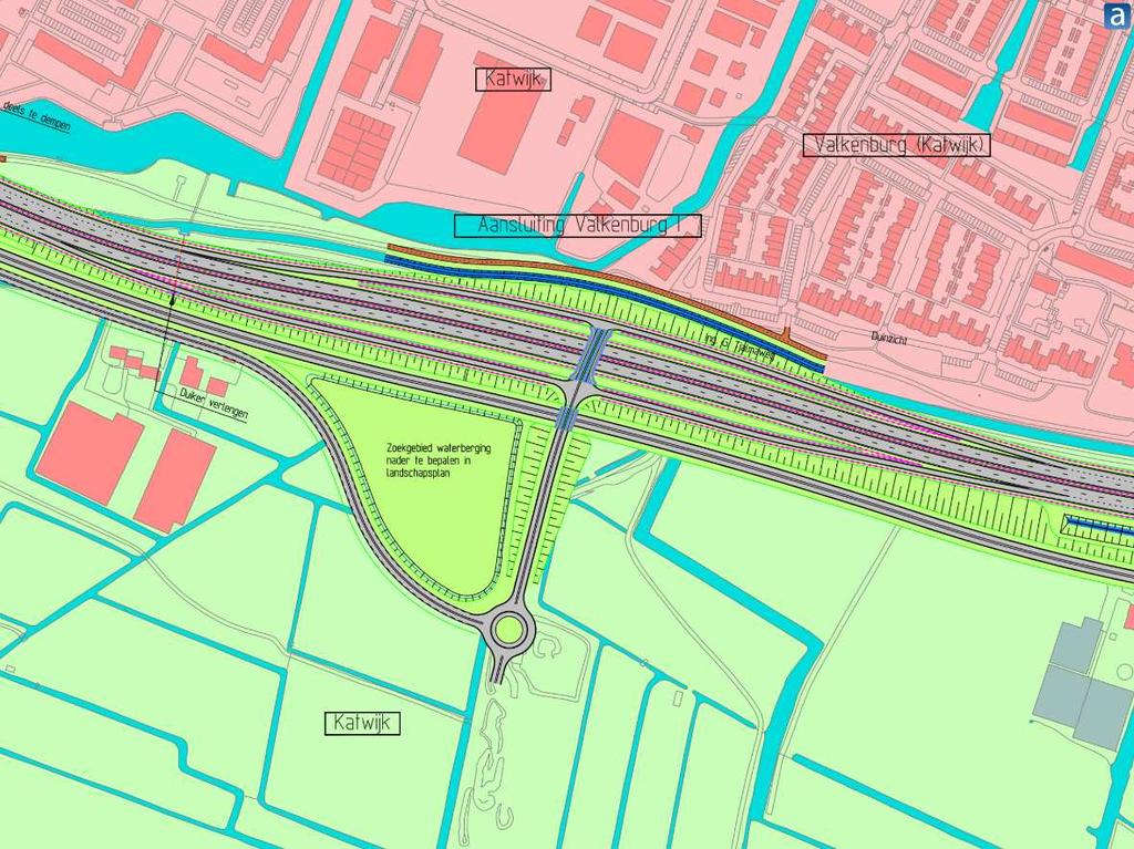 Aansluiting Valkenburg I verschoven (20 meter) en gedraaid Voordelen optimalisatie Valkenburg I verschoven (20 meter) en verdraaid Minder zichthinder voor woningen aan noordzijde Tjalmaweg Minder